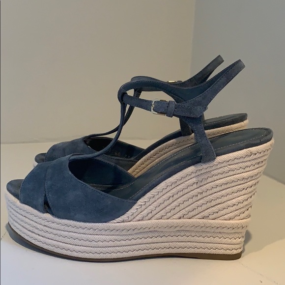 Sergio Rossi Suede Platform Espadrille Sandals - Picture 4 of 8